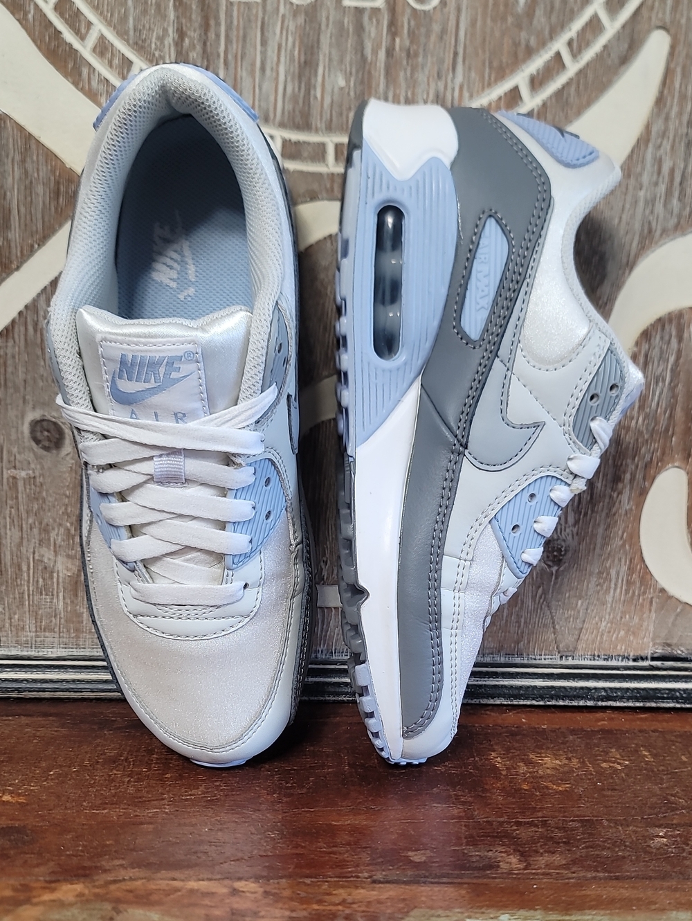 Nike Wmns Air Max 90 'Blissful Blue' Wmns 7.5 (Great Condition) Fast Shipping - Picture 4 of 16